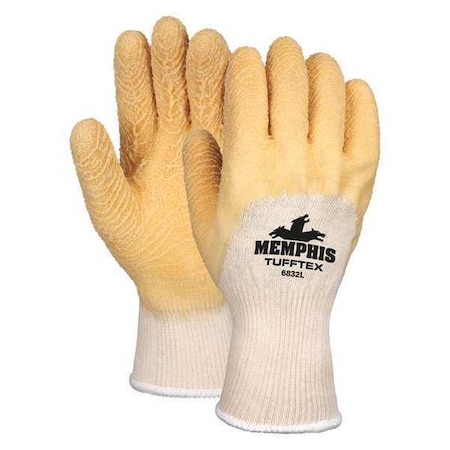 Chemical Resistant Gloves, Natural Rubber Latex, 11 in L, 23.0 mil, Yellow, S, 12 PK