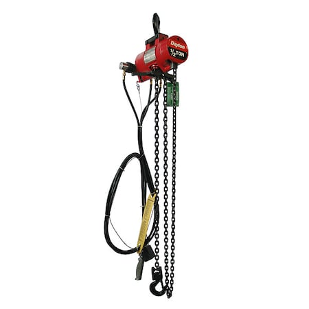 Air Chain Hoist,Cap. 1,000 lb,15 ft
