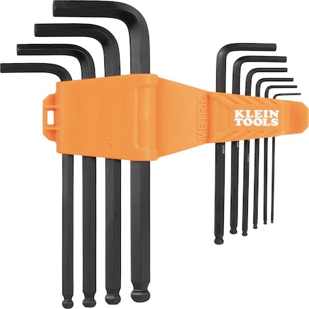 Long Ball-End Hex Key Set,Metric,10-Piec