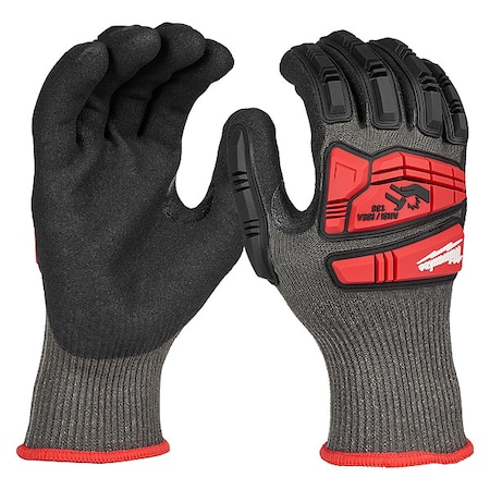 Work Gloves, Cut Level A5 ,Dipped ,Nitrile ,Sandy ,L 1 PR