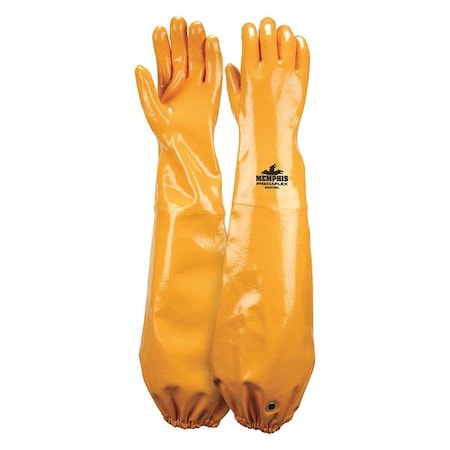 Predaflex Chemical Resistant Gloves, Nitrile, 25 in L, 40.00 mil, Yellow, M, 1 PR