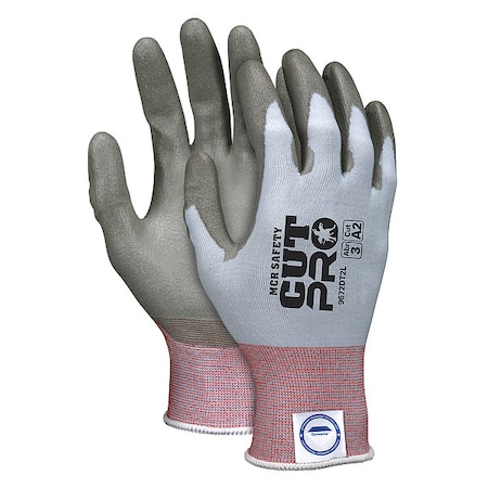 Cut-Resistant Coated Gloves, Cut Level A2 ,Dipped ,Polyurethane ,Smooth ,M 1 PR