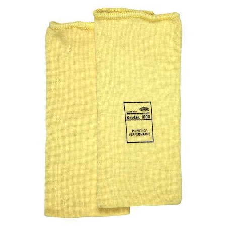 Cut-Resistant Sleeve: ANSI/ISEA Cut Level A3, Kevlar ( 7 ga ), Yellow, Knit Cuff, 8 in Length
