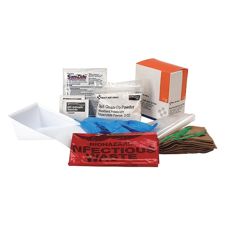 Body Fluid Spill Kit Refill, Not Applicable Volume Absorbed per Kit, Bag, Orange, 19