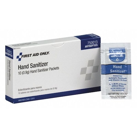 Hand Sanitizer, Box, Gel, 0.9g, PK10