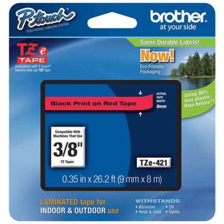 Label/Ribbon Cartridge, Red, Gloss, 3/8 in W