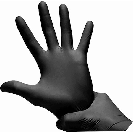 Disposable Gloves, 5 mil Palm, S, 100 PK, Black