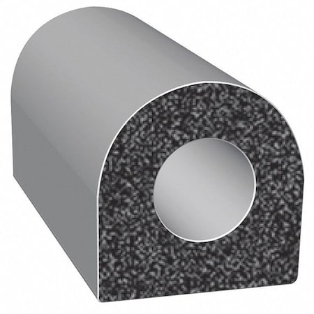 Rubber Seal, D-Shaped, 0.5"W x 25 ft.