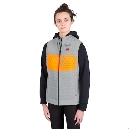 Axis Heated Vest, Polyester, 2 to 8 hours Heating Time, 3 Heat Settings, Gray, 2XL