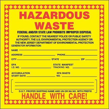 DOT Handling Label, Paper, 6" W, 6" H