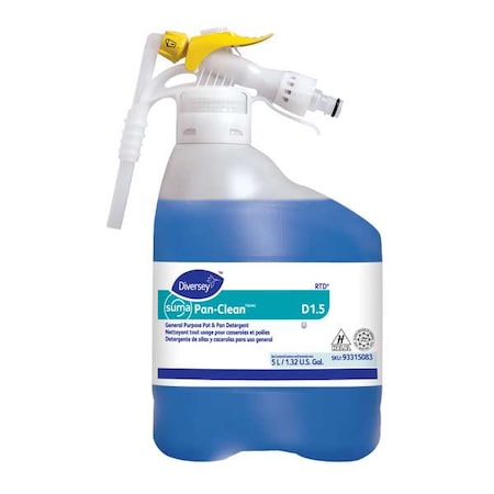 Pot and Pan Cleaner Concentrate, 5L Bottle, Unscented, Blue