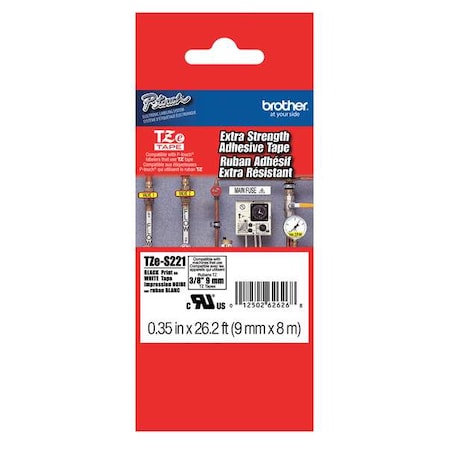 Label/Ribbon Cartridge, White, Gloss, 3/8 in W