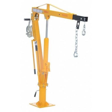 Jib Crane, Base Mounted, 2,000 lb Capacity, Height Under Span: 7 ft