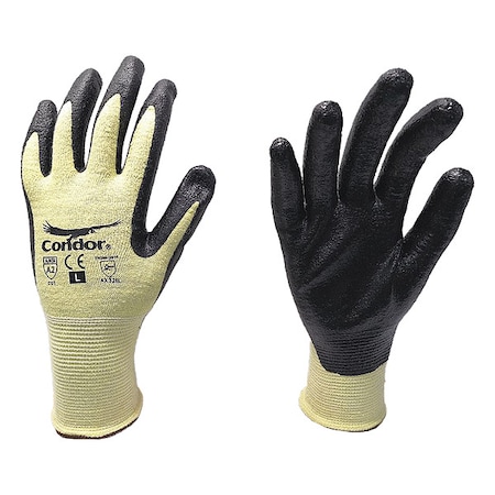 Cut Resistant Coated Gloves, Cut Level A2 ,Dipped ,Nitrile ,Foam ,XL 1 PR
