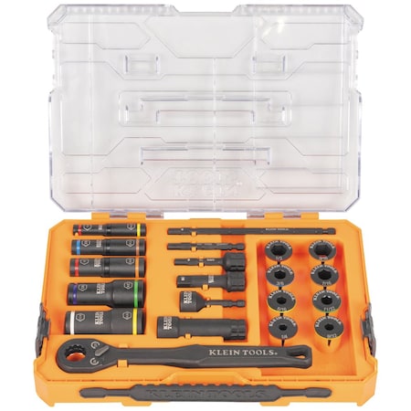 KNECT Impact Pass Through and Deep-Well Flip Socket Set, 20-Piece
