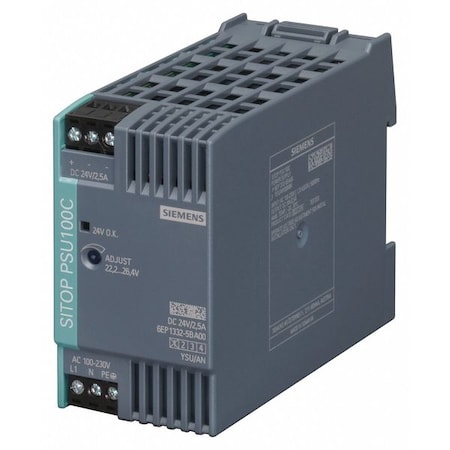 DC Power Supply, 110/300V DC; 85/264V AC, 24V DC, 60 W, 2.5 A, DIN Rail