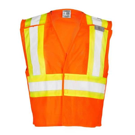 2XL Class 2 Breakaway High Visibility Vest, Orange