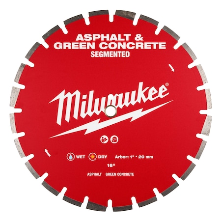 16" Asphalt & Green Concrete Segmented Diamond Blade
