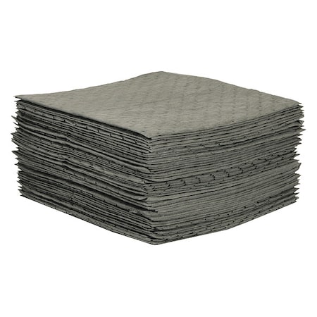 Sorbent Pad, 41 gal, 30 in x 30 in, Universal, Gray, Polypropylene