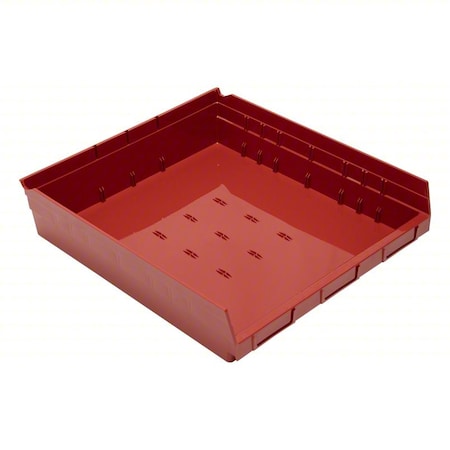 Economy nesting shelf bin, Plastic, Red, 4 in H, 16 1/2 in W, 17 7/8 in L