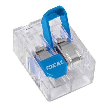 Lever Wire Connector, 10 AWG Max, 3 Port, Blue, Polycarbonate Insulation, 1,000 V, 30 A, 225 PK