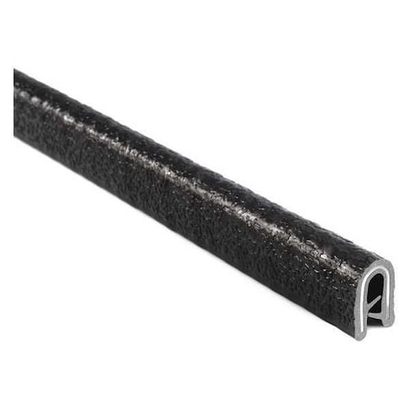 Edge Trim, PVC, Metal, 25 ft Length, 7/16 in Overall Width, Style: Edge Trim with Dual Grip Tongue