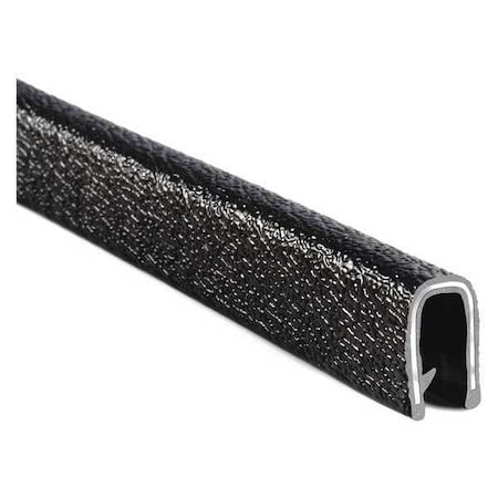 Trim Seal, PVC, Aluminum, 25 ft Length, 7/16 in Overall Width