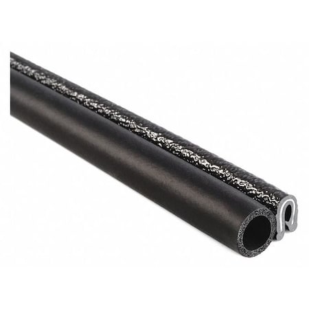 Trim Seal, EPDM, 25 ft Length, 11/16 in Overall Width, Style: Trim with a Top Bulb