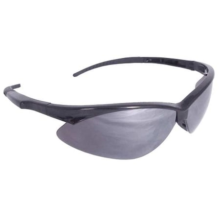 Rad-Apocalypse, Safety Glasses, Anti-Scratch, Silver Mirror Lens, Black Frame, Half-Frame