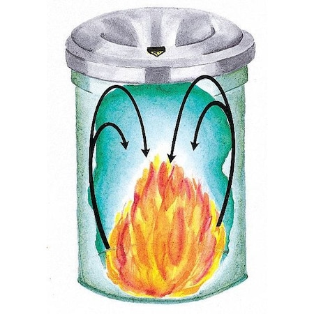 Cease-Fire(R) Trash Can, Silver, Aluminum, 15 1/4 in Dia