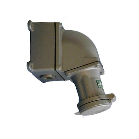Pin & Sleeve Connector, 30 A, 600V AC, Three Phase, 4 Pole, Style 2 Grounding, Gray