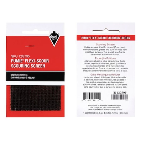 Scouring Screen,Gray,5-1/2" L,4" W