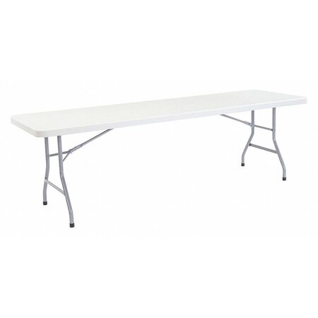 Rectangle Folding Table, 30" W, 96" L, 29-1/2" H, Blow-molded plastic Top, Speckled Gray