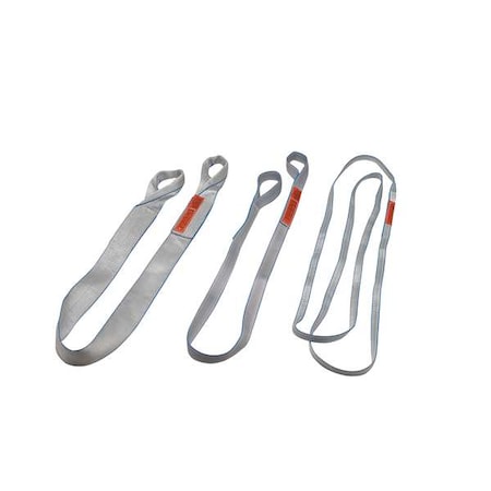 Web Sling, Type 3, 15 ft L, 4 in W, Polyester, Silver