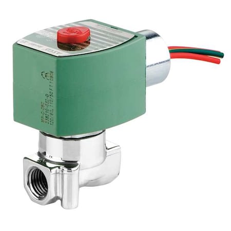 Solenoid Valve, 2-Way, 2-Position, Normally Closed, 1/4 in Pipe Size, 24V DC, High Flow, NBR