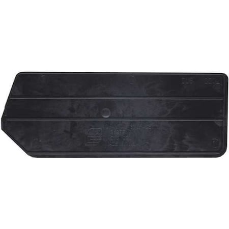 Plastic Divider, Black, 7 in L, 2 3/4 in H, 6 PK