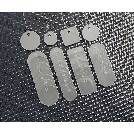 Blank Tag, Aluminum Laminated, 1 1/4 in H x 1 1/4 in W, Silver