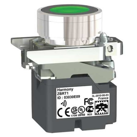 Push Button with Transmitter, 22 mm, Green