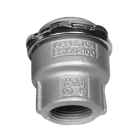 Conduit Fitting Grounding Hub, 1-1/2 in x 2 in, Threaded, Malleable Iron, Silver