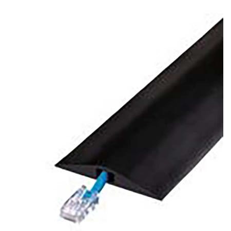Cable Protector, 7/16 in H, 10 ft L, 3 in W, 1 Channel, Rubber, Black