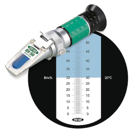 Refractometer,Brix,0 to 50 Perc