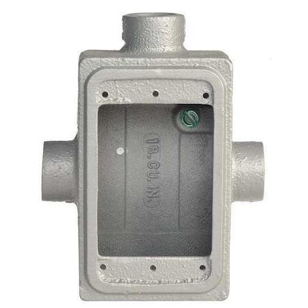 Weatherproof Electrical Box, 25 cu in, FDT Box Type, 1 Gang, Malleable Iron, Rectangular Shape