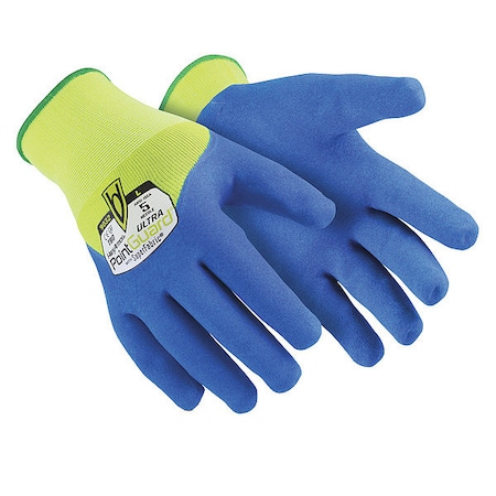 Hi-Vis Cut-Resistant Coated Gloves, Cut Level A9 ,Dipped ,Foam Nitrile ,Sandy ,L 1 PR