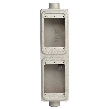 Weatherproof Electrical Box, 40 cu in, FSC Box Type, 2 Gangs, Malleable Iron, Rectangular Shape