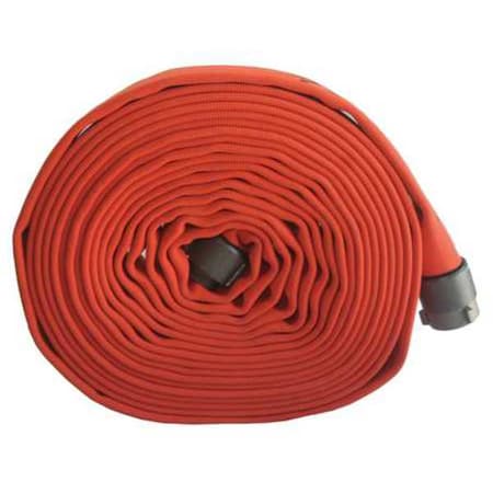 Fire Hose, Double Jacket, 50 ft. Length, 2 in Hose Inside Dia., EPDM Hose Tube, MNH Fitting A