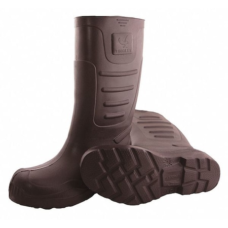 Men's Airgo Tall Rubber Boots, Plain Toe, 15" Height, Brown, 8