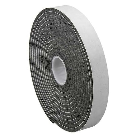 Foam Tape, 250 mil Thick, Vinyl, Black
