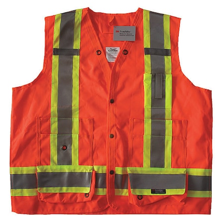 Safety Vest,Orange/Red,M,Snap