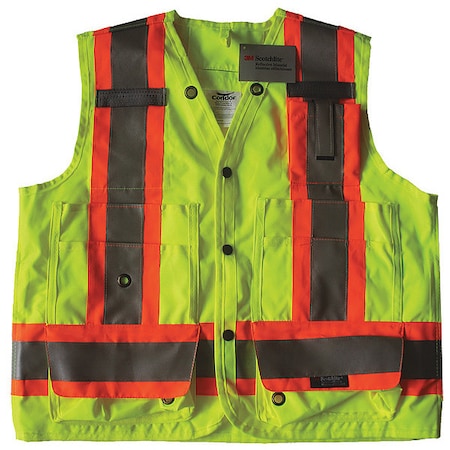 Safety Vest,Yellow/Green,M,Snap