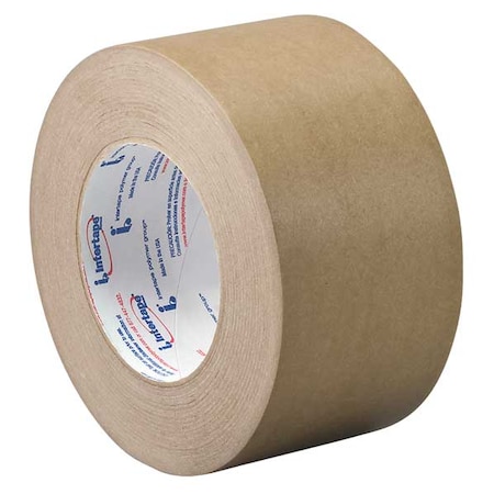 Packaging Tape, 3/4 in W x 60 yd L, 7.2 mil Thick, Kraft, Rubber Adhesive